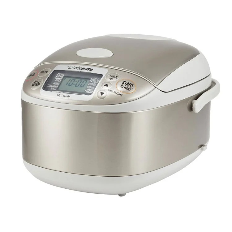 Zojirushi Micom Stainless Gray 5.5 Cups Rice Cooker & Warmer - NS-TSC10AXH